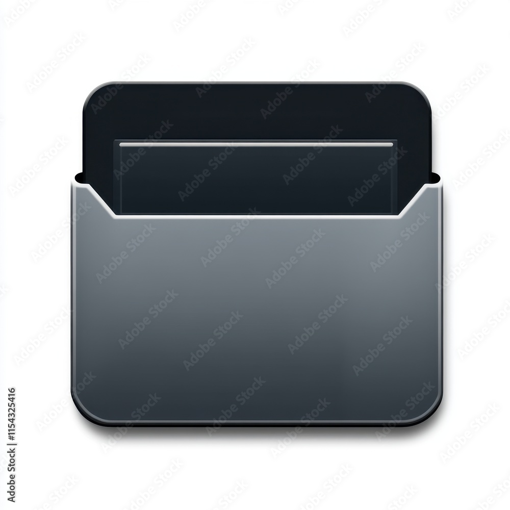 Poster a sleek, modern file folder icon with a transparent card inside, symbolizing organization and digita