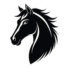 Minimalist Black Horse Head Silhouette