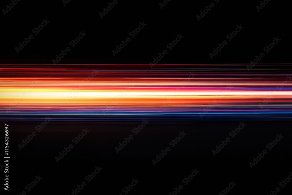 Aufkleber Colorful light streaks create dynamic abstract patterns in a dark background. Generative AI