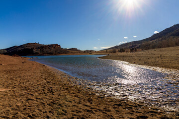 Scenic landscape of Lory State Park near the Horsetooth Reservoir in Northern Colorado
