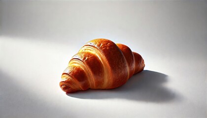 Golden Croissant on a Light Background