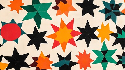 Obraz premium Vibrant Islamic Geometric Patterns & Lanterns for Ramadan and Cultural Celebrations