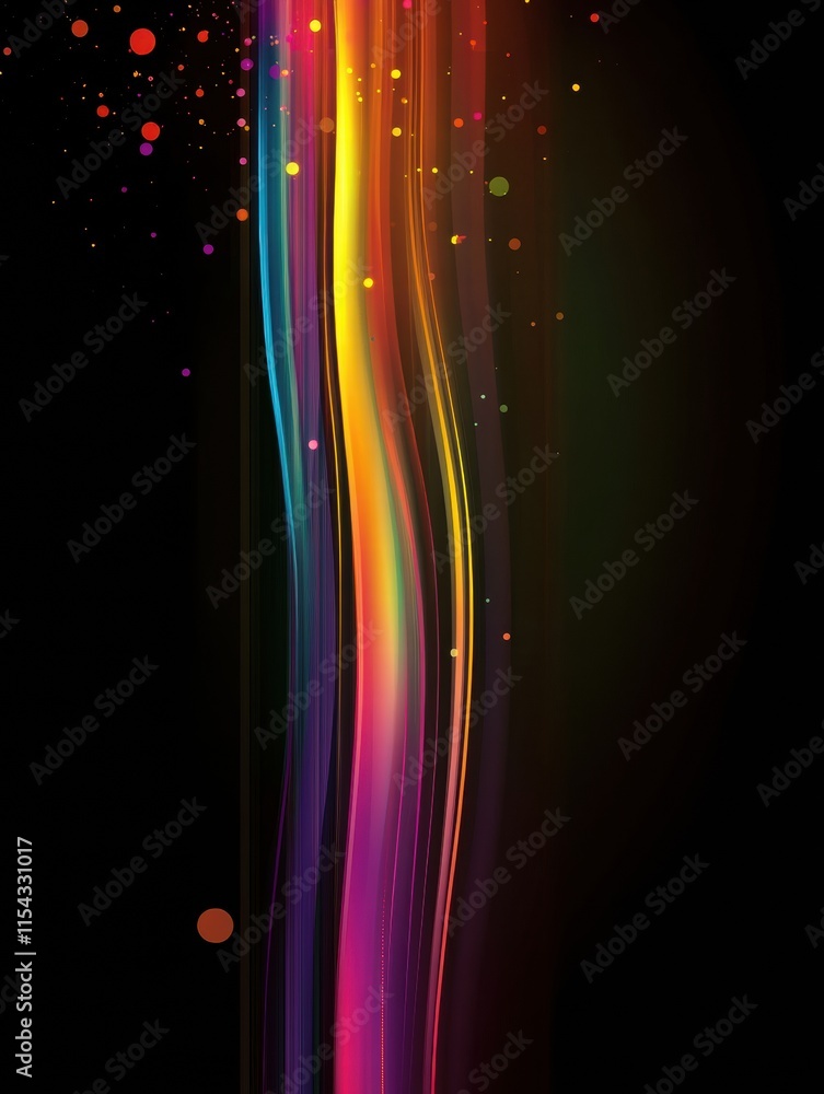 Aufkleber colorful streaks of light create an abstract pattern with vibrant hues and soft circles against a bl