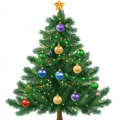 A beautifully decorated Christmas tree adorned with colorful ornaments and twinkling lights.
