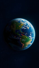 Fototapeta premium Photorealistic Earth. Day and night, detailed, with white tones