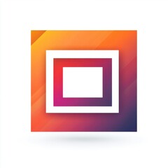 Stylized geometric logo featuring layered squares in vibrant gradient colors.