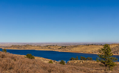 Scenic landscape of Lory State Park near the Horsetooth Reservoir in Northern Colorado