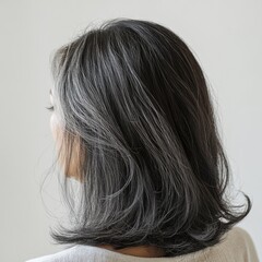 Gray-haired woman from behind