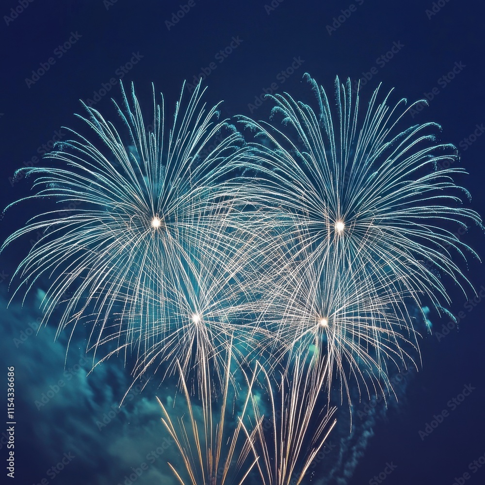 Aufkleber vibrant fireworks bursting in the night sky, creating a stunning display of colors and patterns.