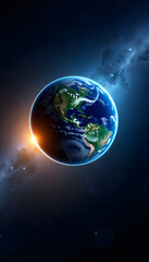 Fototapeta premium planet earth in outer space, studio photography, with white tones