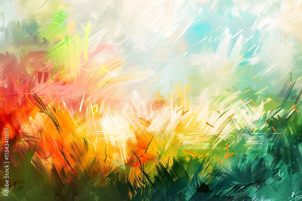 Poster abstract yellow background with grass and rays of light