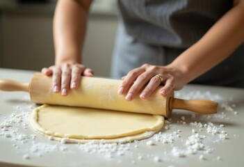The Art of Pastry Making Rolling Out Dough With A Rolling Pin