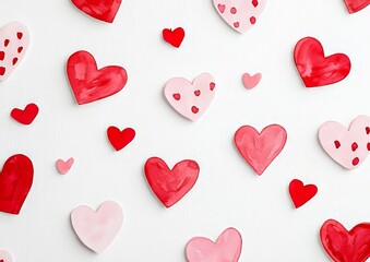 An abstract watercolor design with red and pink hues, showcasing a heart, ideal for a love-themed Valentine's Day card.