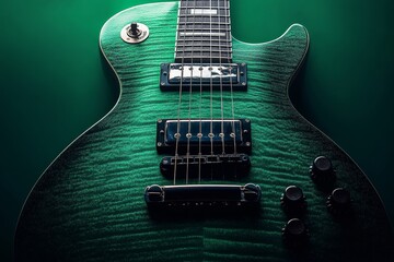 Deep Green Gradient Background with a Grainy Texture, Generative AI