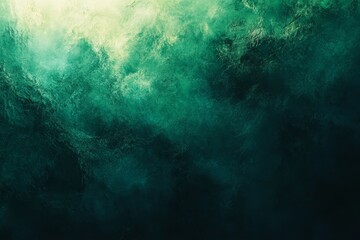 Deep Green Gradient Background with a Grainy Texture, Generative AI