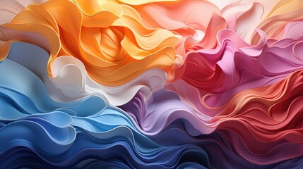 Fototapeta premium A colorful piece of art with a blue and orange wave