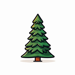 Christmas pine tree icon vector illustration for festive designs