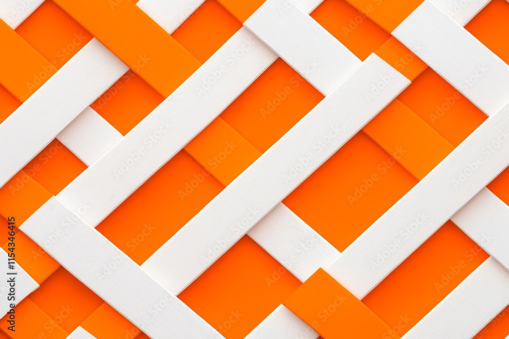 Poster background design featuring an abstract modern art pattern in orange geometric shapes.