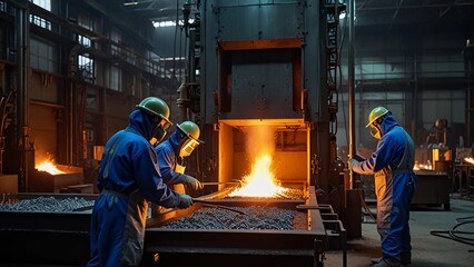 Aluminum Smelting and Casting:**3D style Digital Artwork series 01
