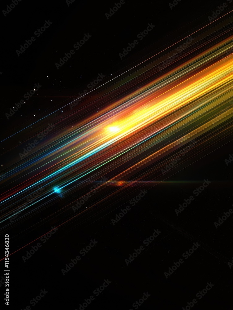 Aufkleber Abstract colorful light streaks create a vibrant and dynamic visual effect against a dark backdrop. Generative AI