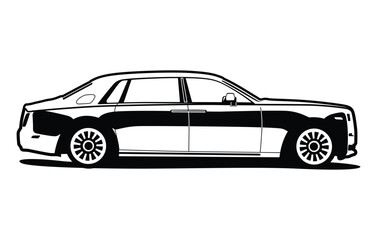 
Abstract Classic vintage sports car silhouette vector 
illustration in black and white drawing style on a 
white background,coloring book.