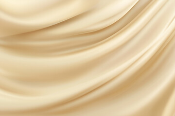 Fototapeta premium Light Beige Gradient Backdrop Vanilla Toned Blurry Cosmetics Background Creamy Silk Drapery Texture