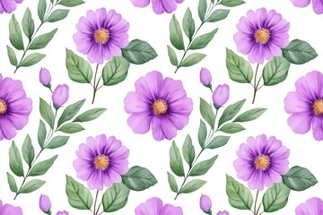 A smooth wallpaper design featuring tiny, ditsy floral prints in soft mauve and sage green on a cream backdrop.