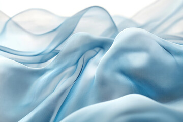 Obraz premium Blue silk fabric draped gracefully over a gleaming silver chair in a lavish and elegant interior setting.
