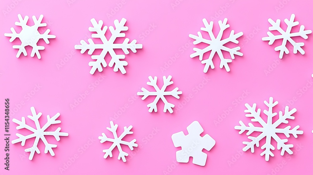 Poster seamless background featuring abstract snowflakes. a subtle pattern with tiny, hand-drawn white snow