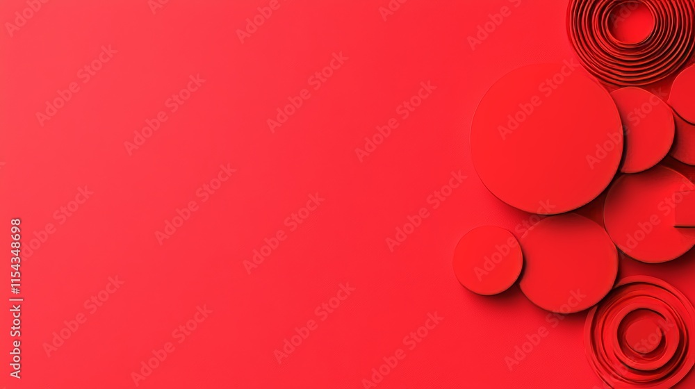 Poster a seamless abstract background featuring a red japanese circle pattern in various colors.