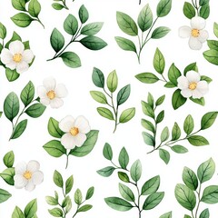 Smooth watercolor floral design in soft grey and sepia tones.