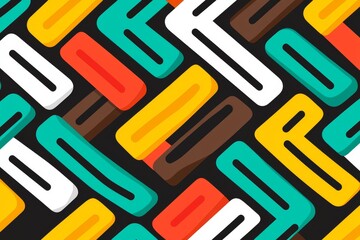 An impeccable African pattern with ethnic and tribal motifs, utilizing a color palette of orange, red, yellow, blue, and black. The design includes a grunge texture and serves as a vintage print for