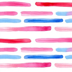 A seamless pattern illustration with watercolor red vertical stripes, designed for children.