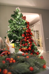Christmas tree, New Year atmosphere, New Year comfort, New Year decorations, Christmas tree decorations, New Year garland,