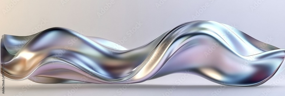 Leinwandbilder intricate abstract 3d design depicting smooth flowing metallic waves with sheen and texture for visu