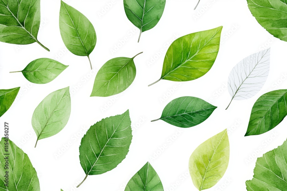 Poster retro-style illustration featuring an abstract leaf pattern in a seamless design, using monochrome c