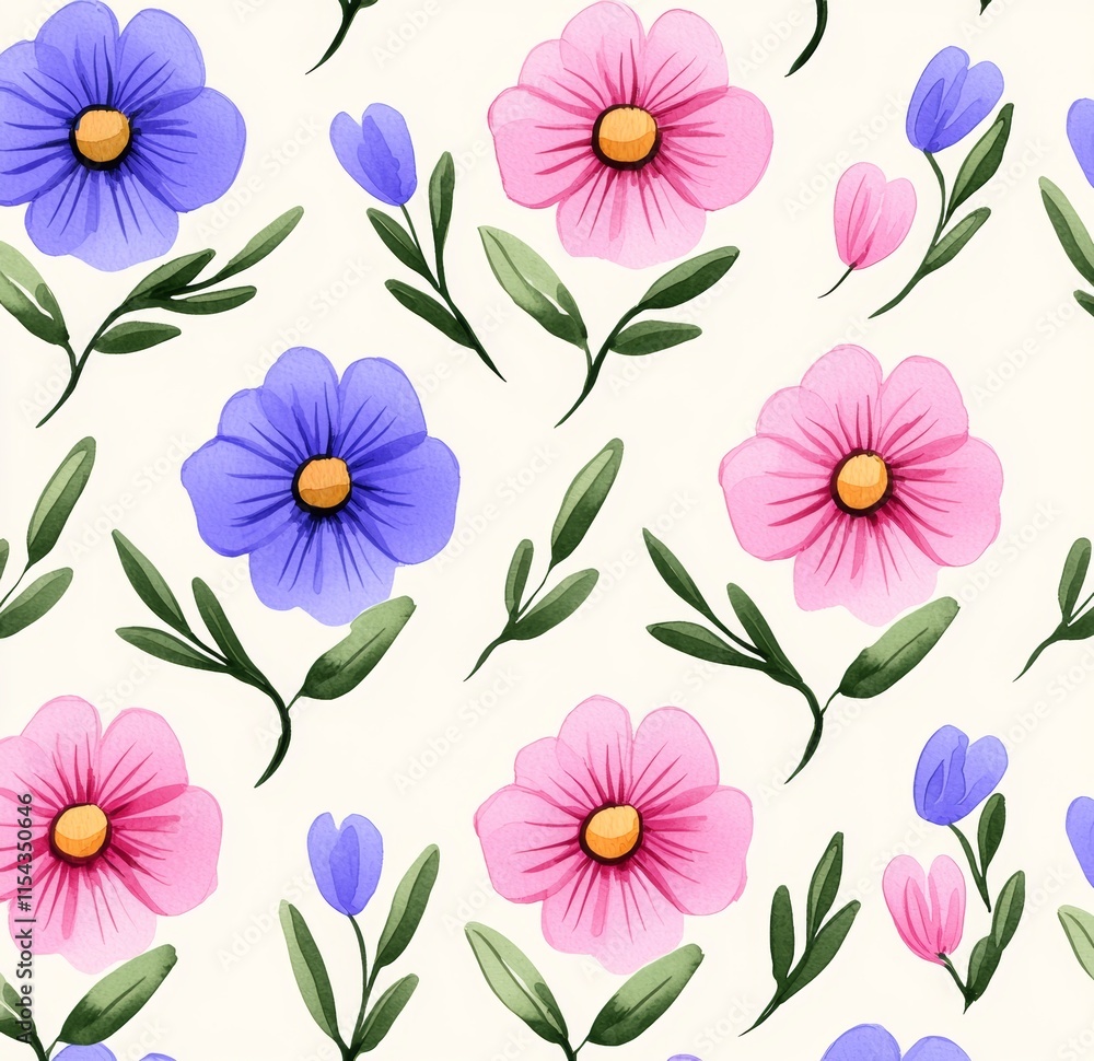 Poster smooth floral pattern with a seamless design. blurry, trendy abstract flowers in a repeating pattern