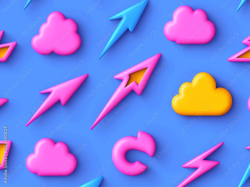 Poster an abstract backdrop featuring spikes and a lightning design.