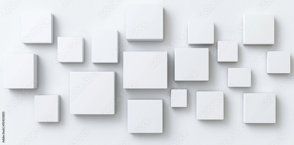 Poster a modern, minimalist backdrop with a geometric pattern of white stairs or steps rotated vertically.