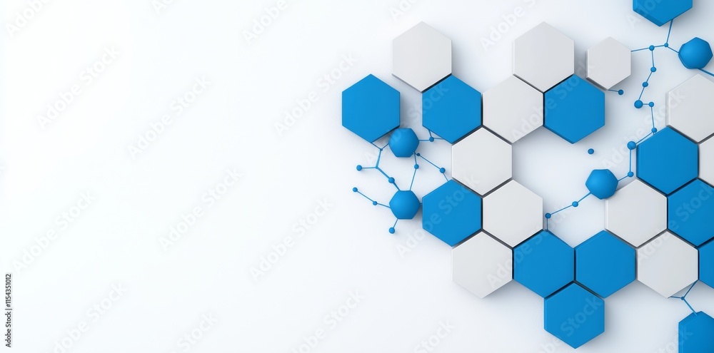 Poster an abstract design featuring a geometric background with a hexagon pattern.