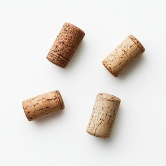 Cork collection on white surface