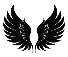 Fototapeta premium Silhouette Angel Wings Graphic Design