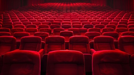 Obraz premium seating red theatre background with nobody