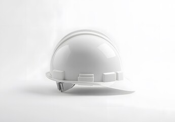 white construction helmet sits on white background