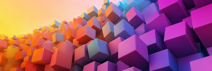 Abstract colorful cubes background. (1)