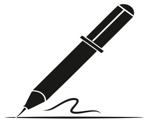 Pen Silhouette Drawing Straight Line Art