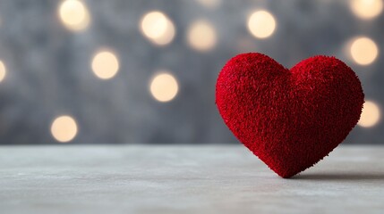 Fototapeta premium Valentine's Day Red Heart Valentines Day Romantic Love Bokeh Lights
