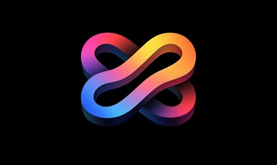Abstract colorful infinity symbol design.