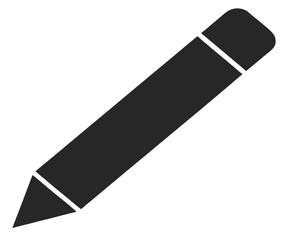 Black Pencil Silhouette with Eraser Icon