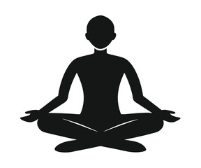 Silhouette Person Cross Legged Meditation Pose